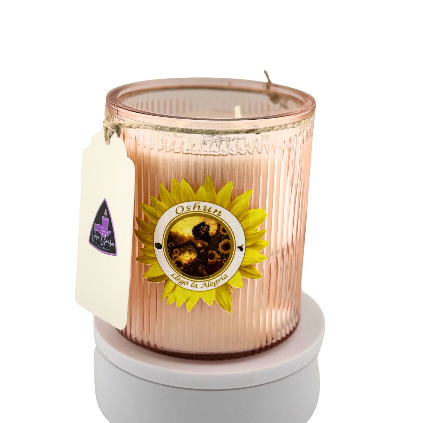 Vela de lujo para Oshun con aroma de Primavera Soleada, atrae amor y Dulzura - Luxury Candle for Oshun – Rose Scent, Love & Sweetness Attraction