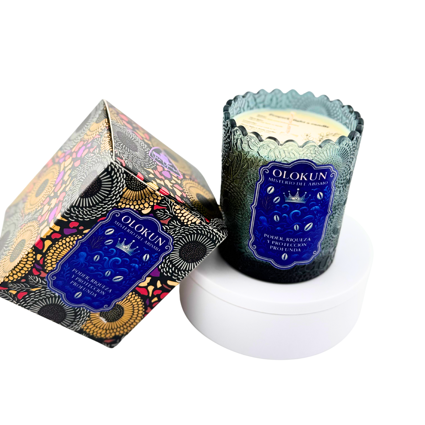 Vela de Olokun – Misterio, Riqueza y Poder del Océano Olokun Candle – Mystery, Wealth & Power of the Ocean
