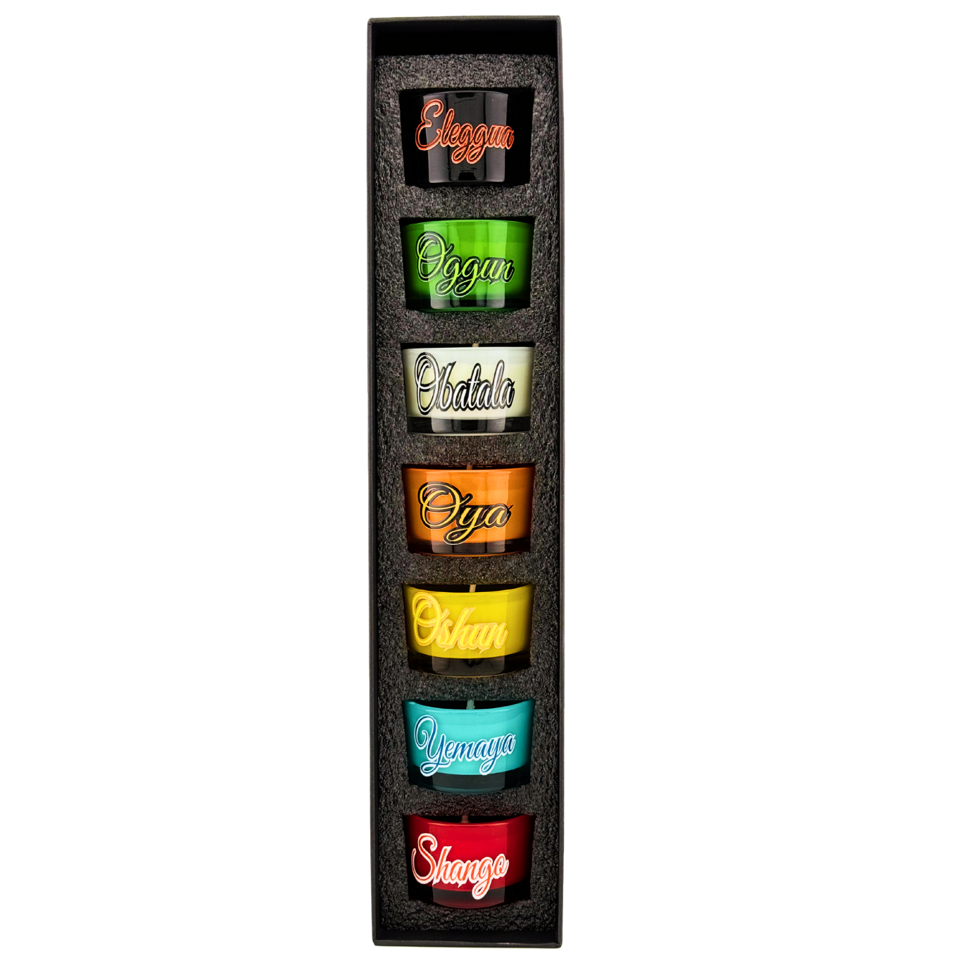 Set de Velas de las Siete Potencias Africanas – Fuerza, Protección y Caminos Abiertos - Seven African Powers Candle Set – Strength, Protection & Open Roads