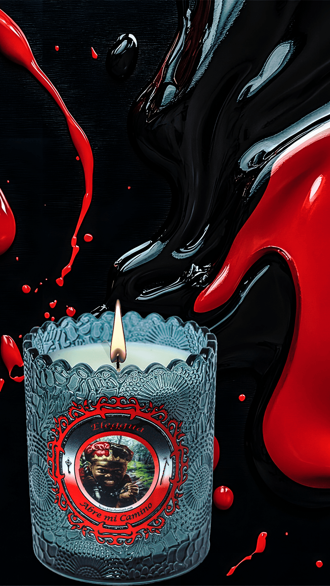 Vela para Eleguá de Santería y Orishas – Apertura de Caminos, Protección y Guía Espiritual. Elegua Candle for Santeria & Orishas – Road Opening, Protection & Spiritual Guidance.