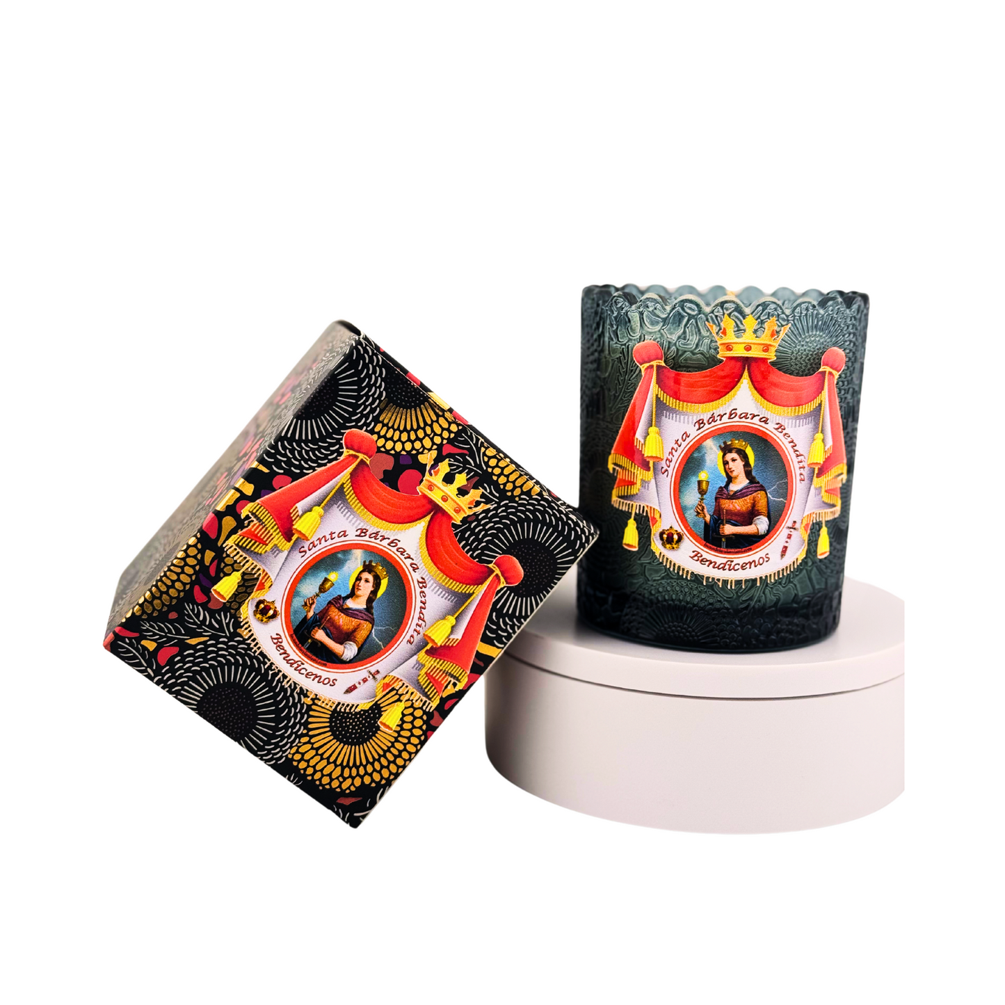 Vela de Santa Bárbara – Fuerza, Protección y Justicia Celestial Santa Barbara Candle – Strength, Protection & Divine Justice