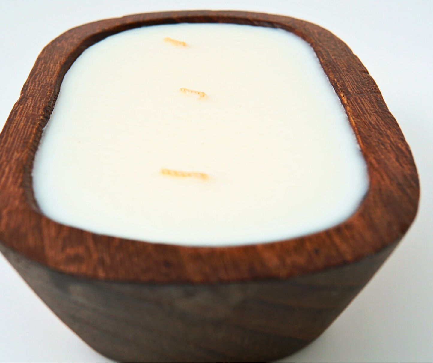 Vela aromática de cera de soja con aroma fresco en cuenco de madera – Fragancia limpia para el hogar, vela decorativa grande, regalo ideal para mujeres