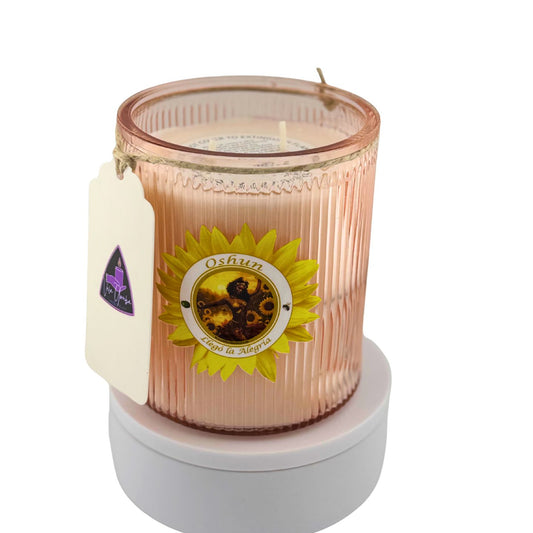 Vela de lujo para Oshun con aroma de Primavera Soleada, atrae amor y Dulzura - Luxury Candle for Oshun – Rose Scent, Love & Sweetness Attraction