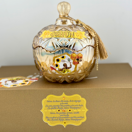 Vela de lujo para Oshun con aroma de Rosas, atrae amor y Dulzura - Luxury Candle for Oshun – Rose Scent, Love & Sweetness Attraction