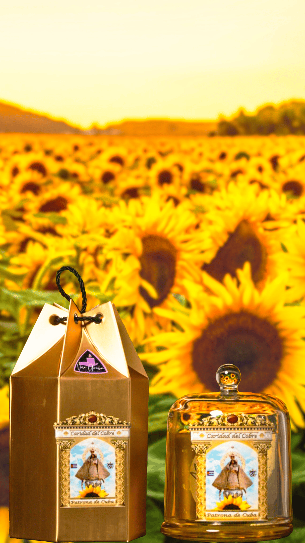 Vela de la Caridad del Cobre – Madre de Todos los Cubanos de Santería y Orishas para Fe, Protección y Bendiciones. Our Lady of Charity Candle – Mother of All Cubans. Santeria & Orisha Candle for Faith, Protection & Blessings.