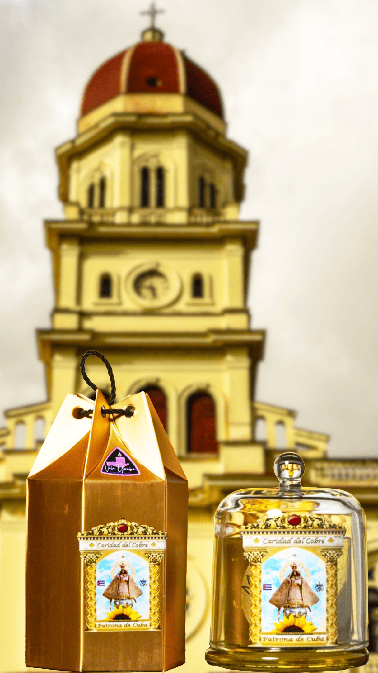 Vela de la Caridad del Cobre – Madre de Todos los Cubanos de Santería y Orishas para Fe, Protección y Bendiciones. Our Lady of Charity Candle – Mother of All Cubans. Santeria & Orisha Candle for Faith, Protection & Blessings.