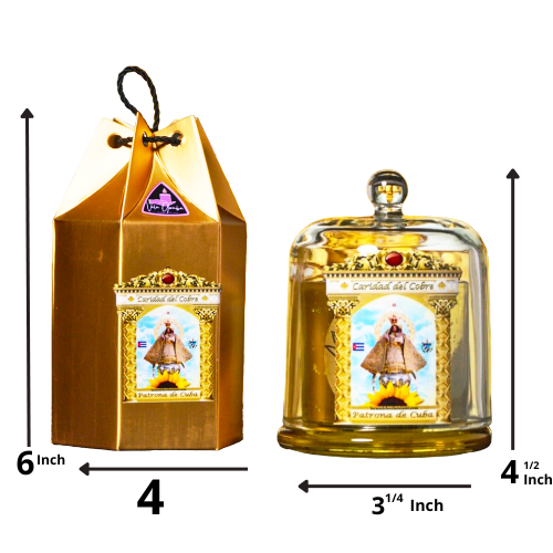 Vela de la Caridad del Cobre – Madre de Todos los Cubanos de Santería y Orishas para Fe, Protección y Bendiciones. Our Lady of Charity Candle – Mother of All Cubans. Santeria & Orisha Candle for Faith, Protection & Blessings.