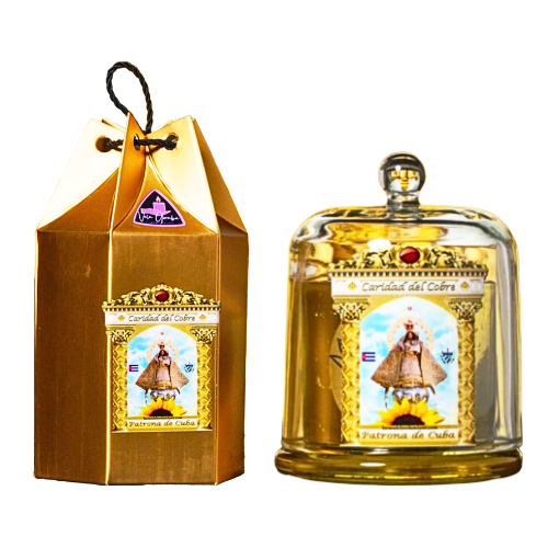 Vela de la Caridad del Cobre – Madre de Todos los Cubanos de Santería y Orishas para Fe, Protección y Bendiciones. Our Lady of Charity Candle – Mother of All Cubans. Santeria & Orisha Candle for Faith, Protection & Blessings.