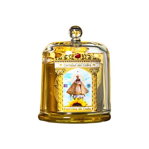 Vela de la Caridad del Cobre – Madre de Todos los Cubanos de Santería y Orishas para Fe, Protección y Bendiciones. Our Lady of Charity Candle – Mother of All Cubans. Santeria & Orisha Candle for Faith, Protection & Blessings.