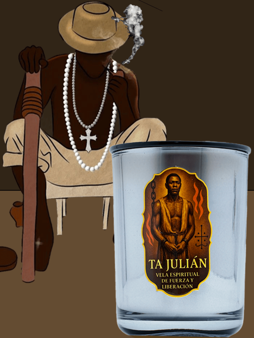 Vela de Lujo para Ta Julian – Aroma florales, Protección y Poder Espiritual - Luxury Candle for Ta Julian– Floral Scents, Spiritual Protection & Power