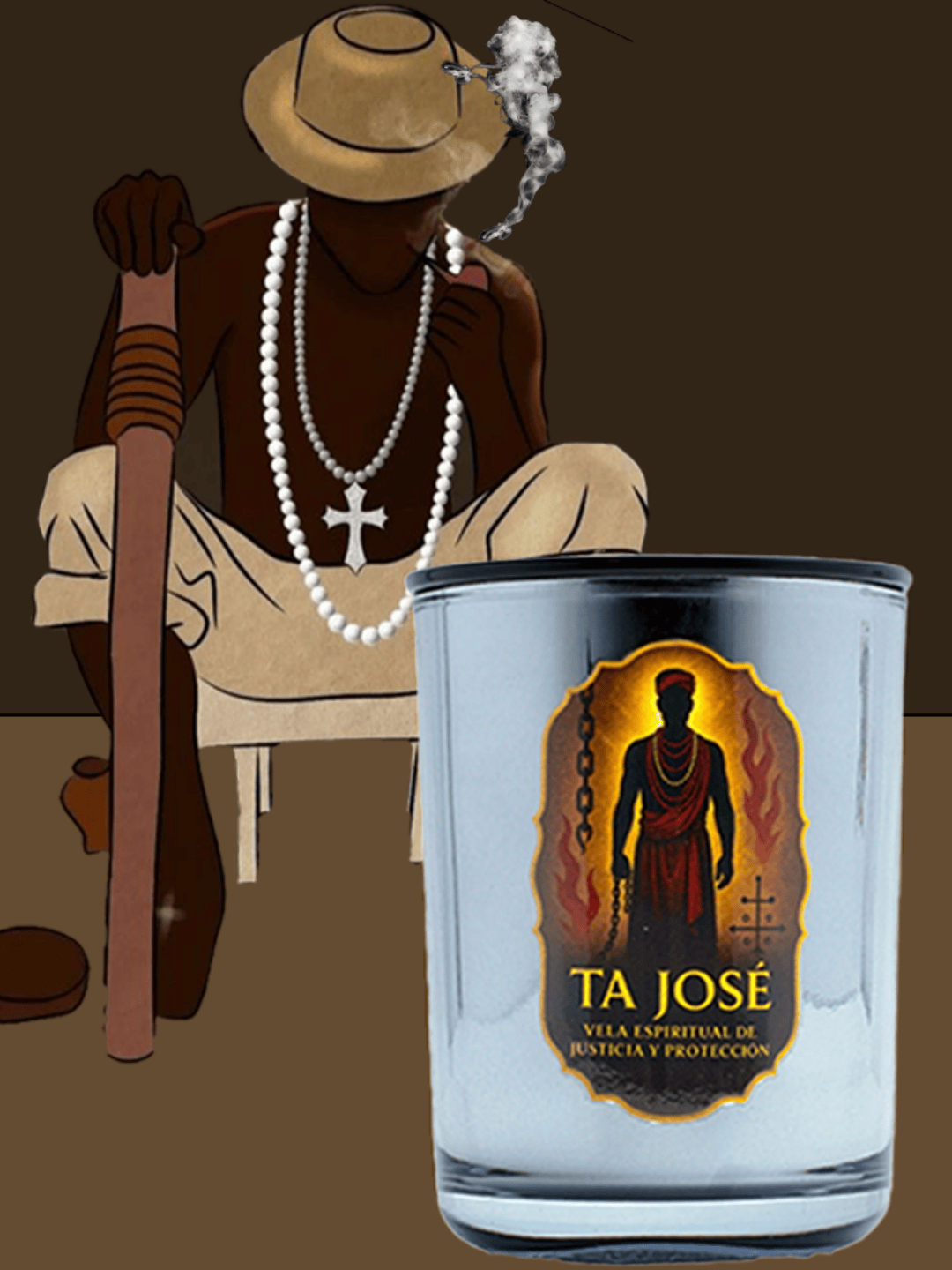 Vela de Lujo para Ta José – Aroma florales, Protección y Poder Espiritual - Luxury Candle for Ta José – Floral Scents, Spiritual Protection & Power