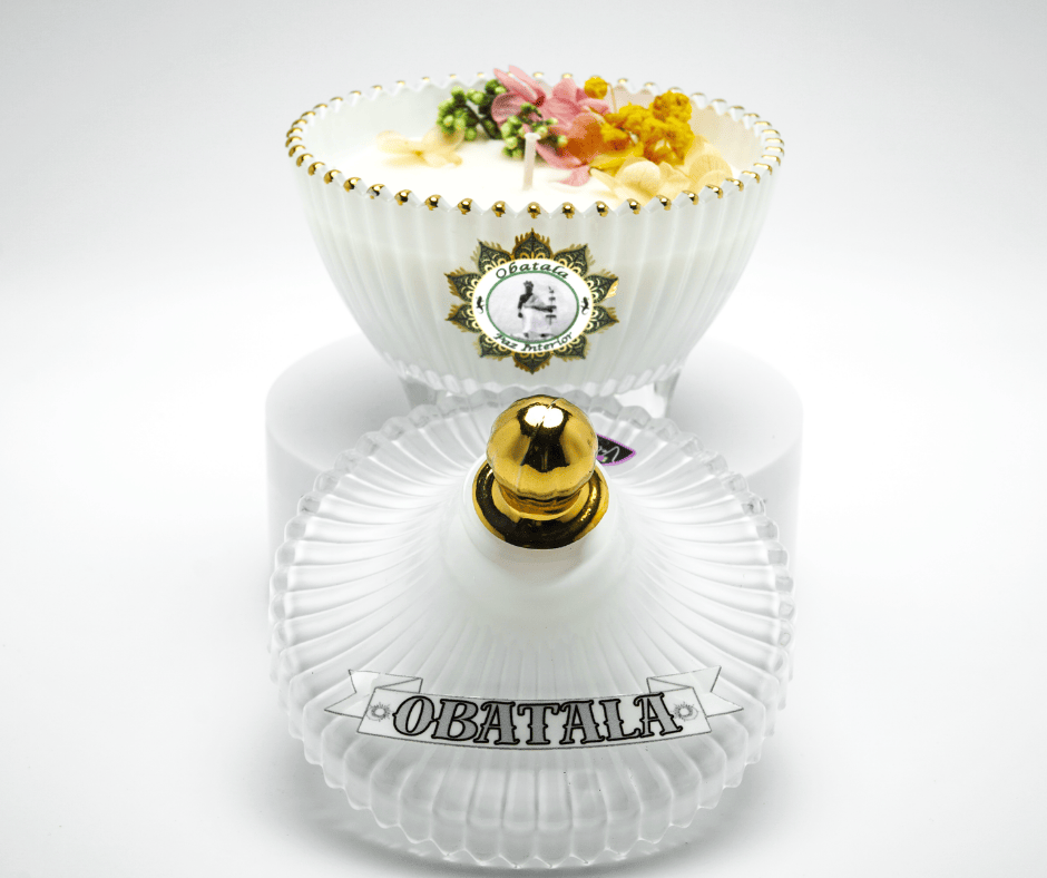 Vela Premium de 2 Onzas para Obatalá de Santería y Orishas para Paz, Claridad y Protección. Premium Obatala Candle for Santeria & Orishas for Peace, Clarity & Spiritual Protection Espiritual.