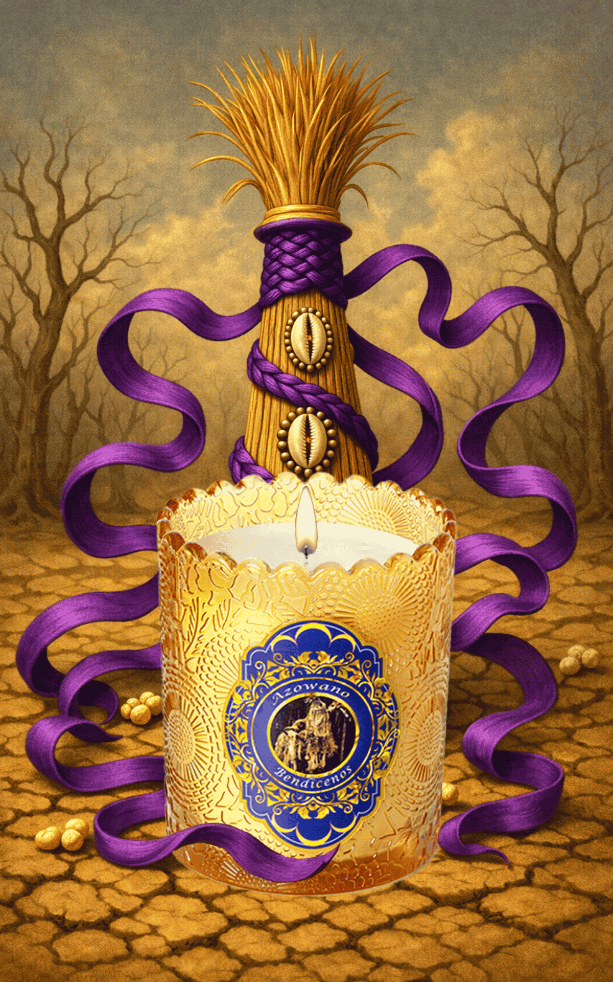 Vela dedicada a San Lázaro – Vela Premium de Santería y Orishas para Protección, Salud, Fe y Bendiciones. Saint Lazarus Candle – Premium Santeria & Orisha Candle for Protection, Health, Faith & Blessings.