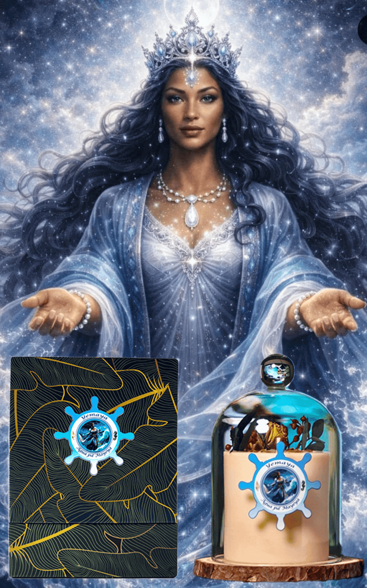 Vela Premium para Yemayá de Santería y Orishas para Amor Maternal, Protección y Paz Espiritual. Premium Yemaya Candle for Santeria & Orishas for Maternal Love, Protection & Spiritual Peace