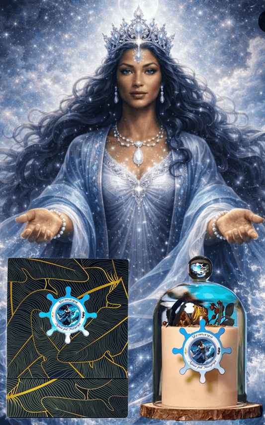 Vela Premium para Yemayá de Santería y Orishas para Amor Maternal, Protección y Paz Espiritual. Premium Yemaya Candle for Santeria & Orishas for Maternal Love, Protection & Spiritual Peace