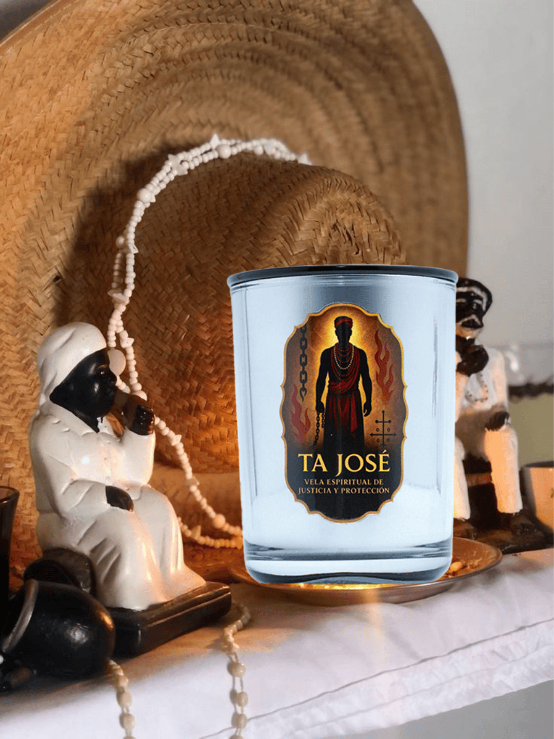 Vela de Lujo para Ta José – Aroma florales, Protección y Poder Espiritual - Luxury Candle for Ta José – Floral Scents, Spiritual Protection & Power
