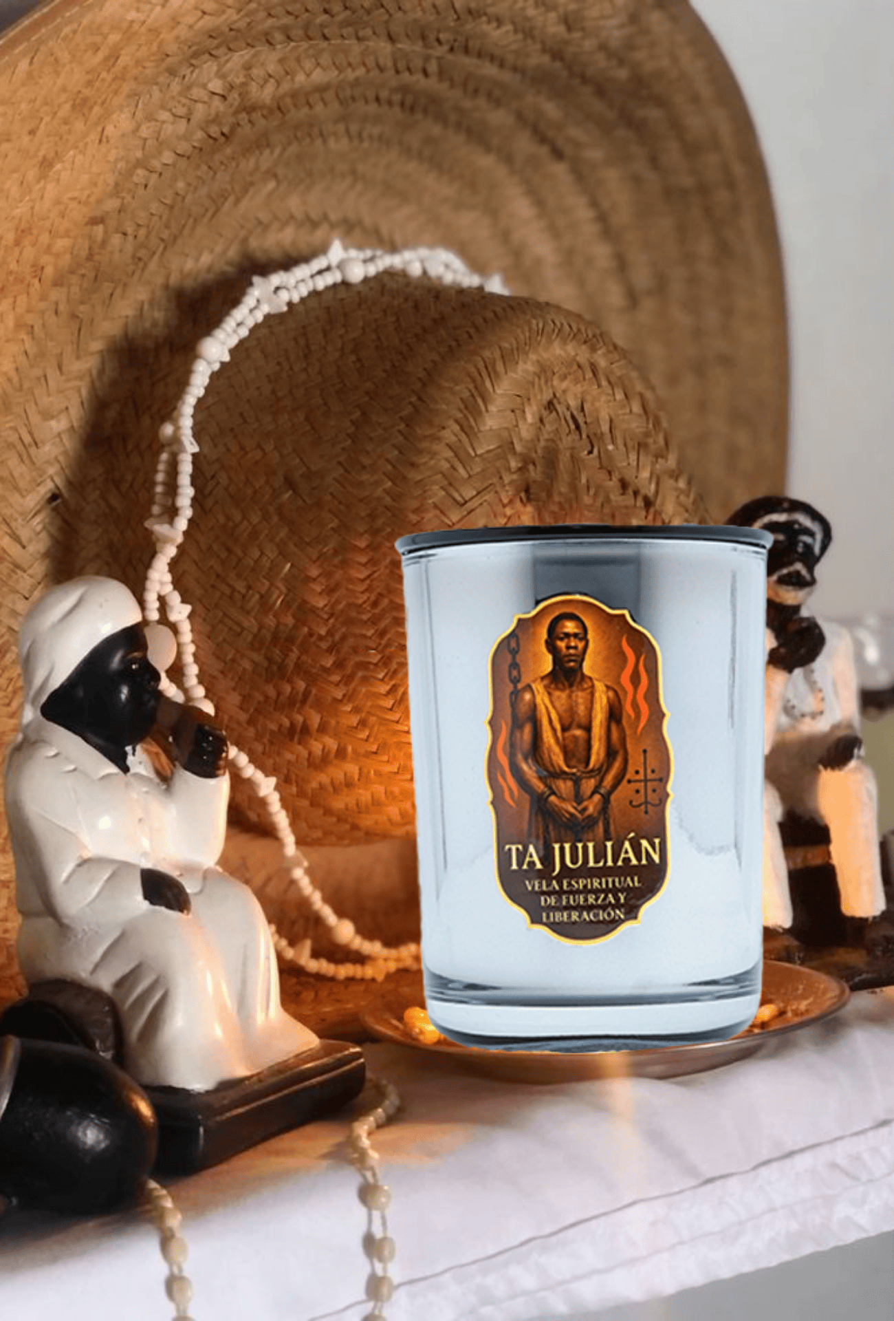 Vela de Lujo para Ta Julian – Aroma florales, Protección y Poder Espiritual - Luxury Candle for Ta Julian– Floral Scents, Spiritual Protection & Power